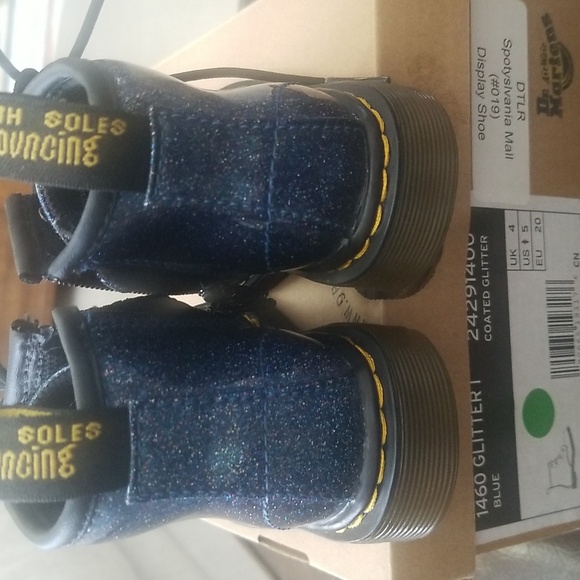 Dr Martens 1460 Blue Cosmic Glitter Boots - Picture 6 of 15